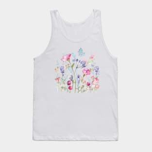 watercolor flower field Tank Top